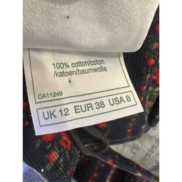 Vintage Laura Ashley Corduroy Square Neck Puff Sleeve Dress Cottagecore Prairie - Picture 14 of 16